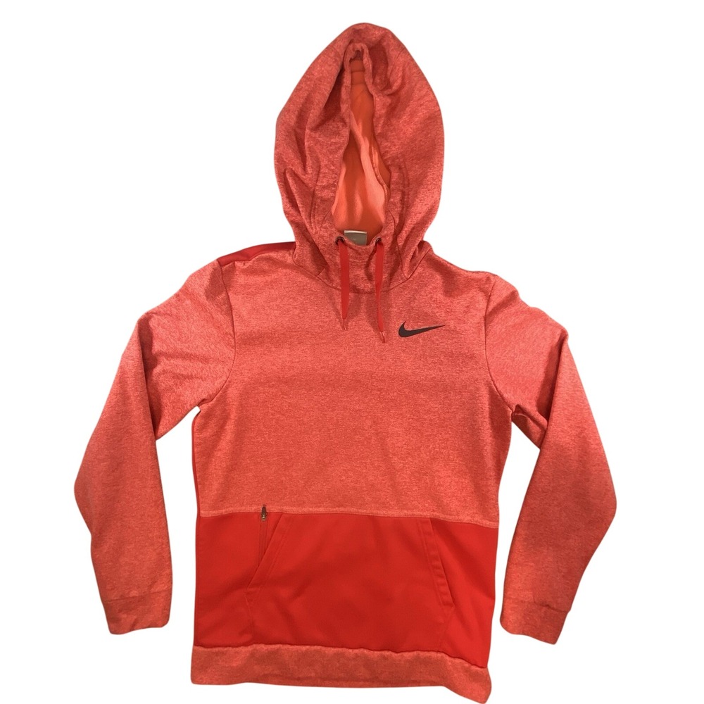 Nike Hoodie Mens Sz S Red Therma Fit Pullover Training‎ Hoodie Colorblock Casual